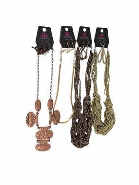 Paparazzi Necklace Bundle Set of 4 Statement Jewelry